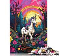 Colourful Unicorns Puzzle for Adults 500 Piece Jigsaw Puzzle Game Rectangular Jigsaw for Adults Age 18 Birthday Gifts 500pcs (52x38cm)