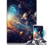 Colourful Universe 1000 Piece Jigsaw Puzzle for Adults And Teenagers,Help The Brain Exercise Addictive Toys to Cultivate Patience Unique Challenge Game 38x52cm