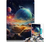 Colourful Universe Adult Jigsaw Puzzles 1000,Learning Educational Toys Family Games with Matching Poster And Trivia Sheet (50x75cm)