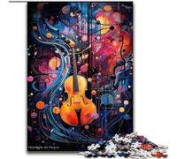 Colourful Violin Art Adult Jigsaw Puzzles 1000 Pieces, Educational Games Home Decoration Deal As Gifts for The Whole Family (26x38cm)
