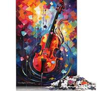 Colourful Violin Art Puzzle Unique Home Decor 100% Recycled Cardboard Jigsaw Puzzle for Boy Or Girl 1000pcs (75x50cm)