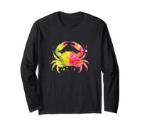 Colourful Watercolour Style Crab - Colourful Animal Design Long Sleeve T-Shirt
