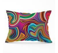 Colourful Wave Pattern Cushions Warren Reed - Designer Red 45cm x 45cm