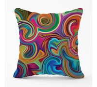 Colourful Wave Pattern Outdoor Cushion Warren Reed - Designer Red 60cm x 60cm