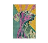 Colourful Weimar Dog Art Canvas Poster Bedroom Decor Landscape Office Room Decor Gift 24x36inch(60x90cm)