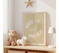 Colourful Where The Wild Ones Play Print Boy's Room Wall Art Boy Hood Prints Cool Dude Wall Print Boys Bedroom Decor Toddler Playroom Art
