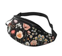 Colourful Wildflowers Crossbody Bag Beautiful Watercolor Wildflower Hands-Free Bag Garden Blooming Flowers Fanny Pack Campers 14X35CM