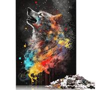 Colourful Wolf Puzzle Premium 100% Recycled Board 100% Recycled Cardboard Jigsaw Puzzle for Kids And Adults Age 12 Years Up 1000pcs (75x50cm)