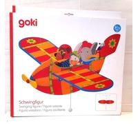 COLOURFUL WOODEN TOY HANGING NURSERY FLYING FLAPPING ANIMAL PLANE MOBILE GIFT