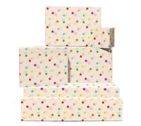 Colourful Wrapping Paper - Shooting Stars, Multicolour, Space - 6 Sheets of Giftwrap for All Ages Family Friends - All Occasion Birthday - Comes With Stickers by Central 23