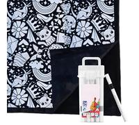 Colouring Blanket for Adults | Colour Your Own Blanket with Coloring Pens | Coloring Blankets | Creative Personalized Drawing Throw Art Project for Kids and Family Active