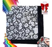Colouring Blanket for Adults, DIY Coloring Blanket, Washable Coloring Blankets, Soft Cozy Bedroom Decor, 50x60 Inch,With Custom Colored Pens, Birthday, Holiday or Special Occasion Gift(I)
