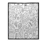 Colouring Blanket for Crafts and Colouring, Comfortable and Happy Birthday, Colouring Blanket for Children for Crafts, for Classmates, Family, Art Lovers, Classroom, Party, Living Room, Camping