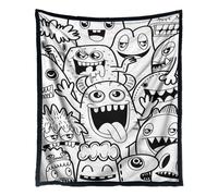 Colouring Blanket - Soft, Washable Throw Blanket, DIY Colouring Your Own Fabric, Creative, Fun Activity | Cosy Decorative Blanket for Girls, Children, Teens, Women, Indoor