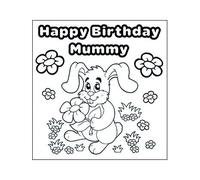 Colouring in Birthday Card for Mummy from Son or Daughter - Bunny Rabbit