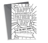 Colouring In Fathers Day Card - To The Best DADDY - Coloured In With Love From