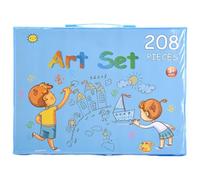 Colouring Kit - 208 Pieces Portable Painting Pen Set | Crayons For Kids, Watercolor Pens, Drawing Tools | Girls Coloring Set For Travel, Home, School, Art Projects