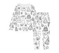 Colouring Me Pajamas Kids Girls Ballerina Print Children PJs 2 Piece Cotton Set Lounge Suit Nightwear Sleepwear Top Bottom Pyjamas Loungewear Dress Up Outfit Set Gifts for Children Girls 2-13 Years