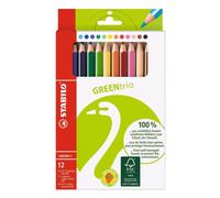 Colouring Pencil - STABILO GREENtrio Thick - Wallet of 12 - Assorted Colours Ass