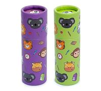Puckator Adoramals Zoo Pencil Pot with 12 Colouring Pencils - Cute Stationary - Coloured Pencils - School Stationary - Pencil Roll - Colouring Pencil - Color pencils - Coloured Pencils for Adults