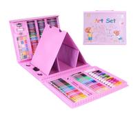 Colouring Pens - 208 Pieces Portable Creative Accessories Drawing Case Set for Children, Complete Paint Set for Crafts | for Trip Travel Car Desktop Studio Outside College Preschool School Mural