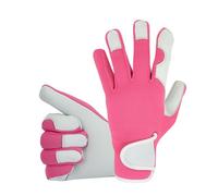 COLOURLINX Ladies Women Girls Adults Leather Gardening Gloves Thorn Proof Rigger Garden Work Gloves, Safety Working Premium Quality, Protection Breathable Durable (Pink, M)