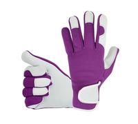 COLOURLINX Ladies Women Girls Adults Leather Gardening Gloves Thorn Proof Rigger Garden Work Gloves, Safety Working Premium Quality, Protection Breathable Durable (Purple, Xs)