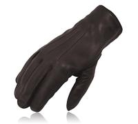 COLOURLINX Mens Leather Driving Gloves Unlined Retro Vintage Classic Stylish Genuine Real Leather Warm Thermal Winter Black Chauffeur Gloves (Dark Brown, L)