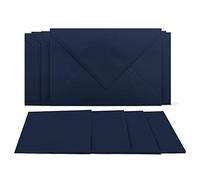 COLOURS 4-YOU by Glüxx-Agent 50 folding cards with envelopes set dark blue - DIN A6 blank double cards 14.8 x 21 cm (160 g/m²) - DIN C6 envelope 11.4 x 16.2 cm (100 g/m²) wet glue - greeting cards in