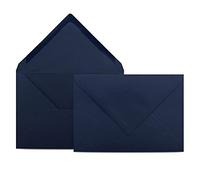 COLOURS-4-YOU Envelopes, DIN C6, Dark Blue, 11.4 x 16.2 cm, 80 g/m² Envelopes with Wet Glue, Pointed Flap, without Window, Pack of 75