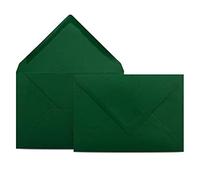 COLOURS-4-YOU Envelopes, DIN C6, Dark Green, 11.4 x 16.2 cm, 80 g/m² Envelopes with Wet Glue, Pointed Flap, without Window, Pack of 50