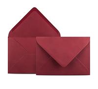 COLOURS-4-YOU Envelopes, DIN C6, Dark Red, 11.4 x 16.2 cm, 120 g/m² Envelopes with Wet Glue, Pointed Flap, without Window, Pack of 50