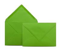 COLOURS-4-YOU Envelopes, DIN C6, Light Green, 11.4 x 16.2 cm, 80 g/m² Envelopes with Wet Glue, Pointed Flap, without Window, Pack of 50