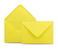 COLOURS-4-YOU Envelopes, DIN C6, Yellow, 11.4 x 16.2 cm, 100 g/m² Envelopes with Wet Glue, Pointed Flap, without Window, Pack of 50