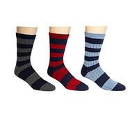 COLOURS ALEXANDER JULIAN Men's Wool Cashmere Blend Crew Socks, Pack of 3, Navy Blue Multi