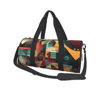 Colours and shapes collide Canvas travel bag, large capacity, can be carried on the shoulder