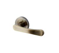 Colours Caspe Brown Antique Brass Effect Aluminium Straight Latch Door Handle (L)112mm, Pair