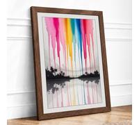 Colours in Descent Modern Framed Wall Art Print A4 (29.7×21cm) Walnut, Wall Decor for Living Room, Bedroom, Office & Home, Ready to Hang, Art Gift