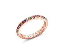 Colours of Love 18ct Rose Gold Multicoloured Gemstone Fluted Eternity Ring - Ring Size O