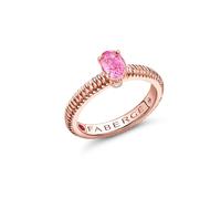 Colours of Love 18ct Rose Gold Pink Sapphire Fluted Ring - Ring Size L