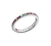 Colours of Love 18ct White Gold Multicoloured Gemstone Fluted Eternity Ring - Ring Size M