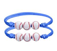 Colours Width Bracelet Rings Softball Beads Friendship Bracelet Beads Adjustable Softball Gifts for Girls Boy Teens Steel Messages Valentine's Day Bracelet, Taglia unica, Wood, Without Gems