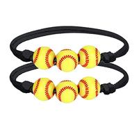 Colours Width Bracelet Rings Softball Beads Friendship Bracelet Beads Adjustable Softball Gifts for Girls Boy Teens Steel Messages Valentine's Day Bracelet, Taglia unica, Wood, Without Gems
