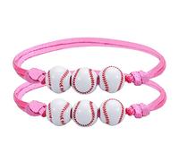 Colours Width Bracelet Rings Softball Beads Friendship Bracelet Beads Adjustable Softball Gifts for Girls Boy Teens Steel Messages Valentine's Day Bracelet, Taglia unica, Wood, Without Gems