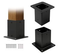 ColourTree Pergola Brackets for 4 x 4 Wood Post, Post Base, Powder Coated Steel, DIY Pergola Kit for Gazebo, Patio Pergolas, Gardens - 2 PCS