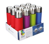 Colourworks 12x 500ml Stainless Steel Vacuum Flasks Hot Cold Drinks Display