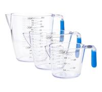 COLOURWORKS 3 PIECE BLUE ACRYLIC MEASURING JUG SET