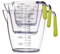 Colourworks 3 Piece Green Acrylic Measuring Jug Set