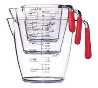 Colourworks CWMJUGSETRED KitchenCraft 3 Piece Measuring Jug Set - Red,18 x 10.4 x 16 cm