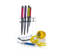 Colourworks 5 Piece Coloured Knife Set and Block - Mixed - Stainless Steel - Knife Blocks